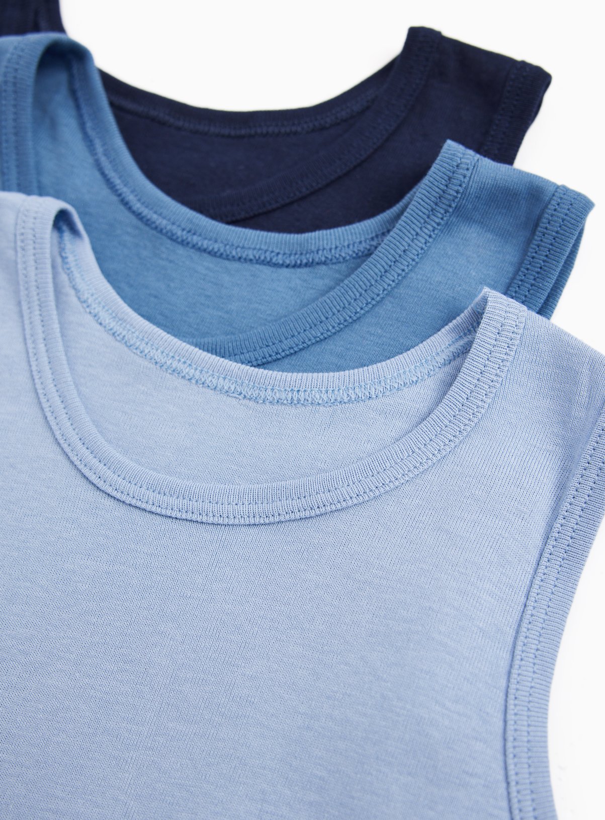 White, Blue & Grey Vests 5 Pack 8-9 years - Image 2 thumbnail